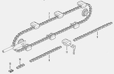 conveyor chain and coupling flanges
